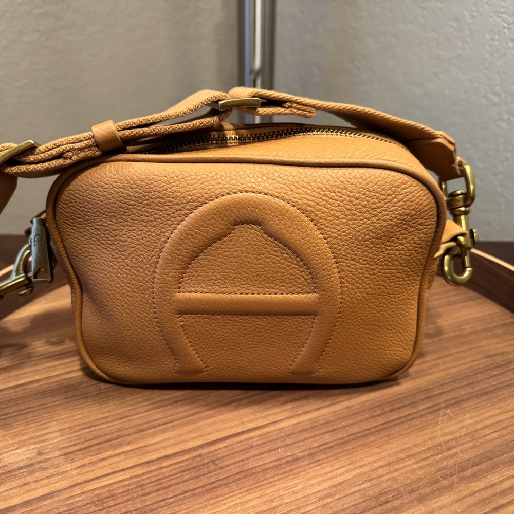 Etienne Aigner Tan Crossbody Bag with Gold Hardware